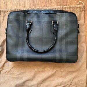 BURBERRY BRIEFCASE ATTACHÉ CASE LAPTOP PC BAG HAMBLETON IN BLACK